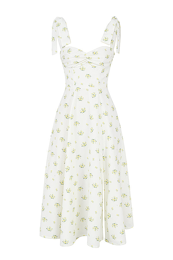 Stilla | Blomstret Midi Solkjole