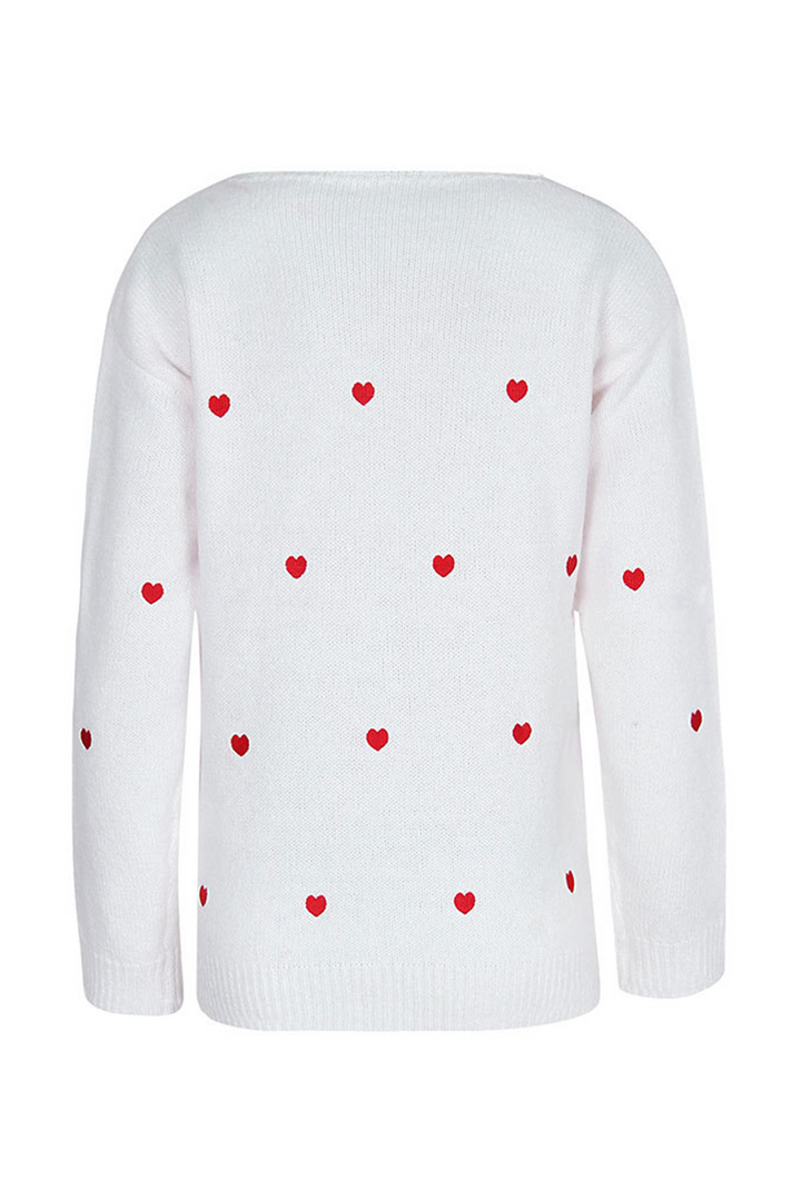 Stilla | Basic Løs Pullover Med V-udskæring Trykt