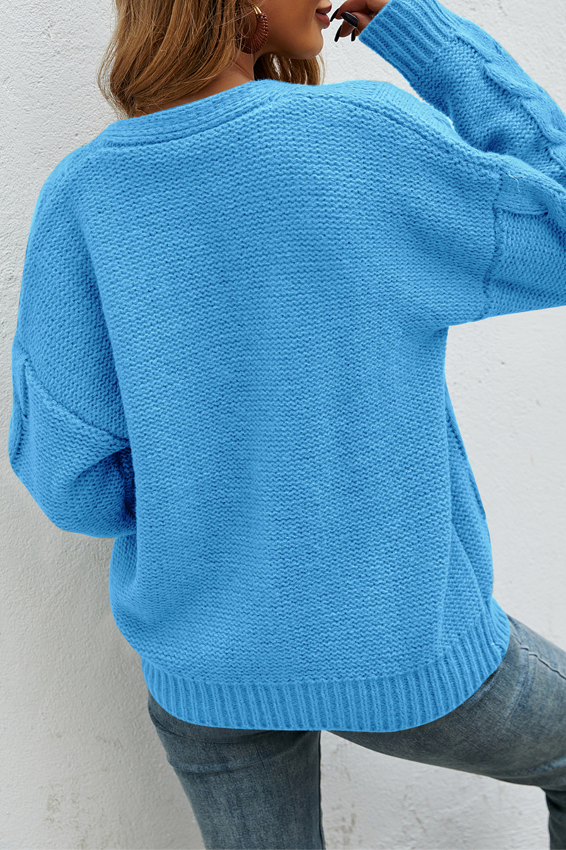 Stilla | Læder V-udskæring Pullover Med Fast Sløjfe