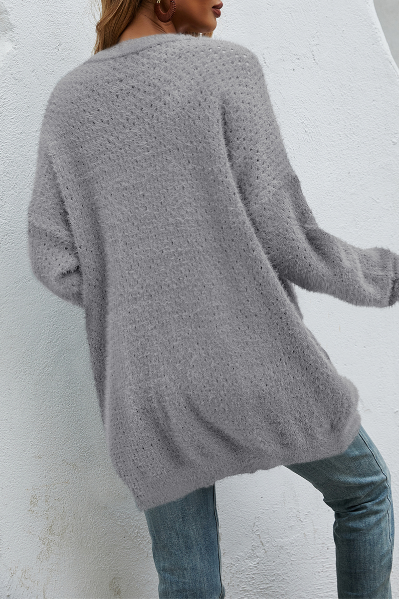 Stilla | Pullover Patchwork Uni Løs Med Lomme Ovenfor