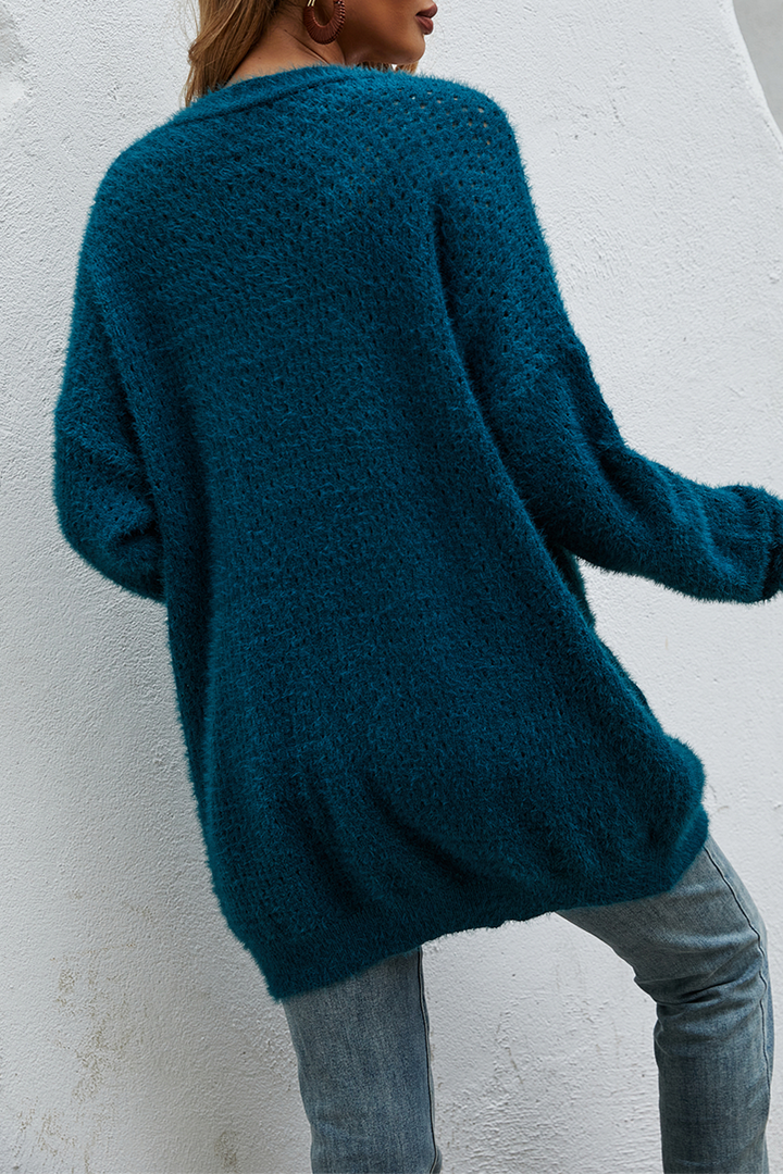 Stilla | Pullover Patchwork Uni Løs Med Lomme Ovenfor