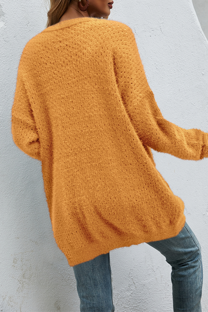 Stilla | Pullover Patchwork Uni Løs Med Lomme Ovenfor