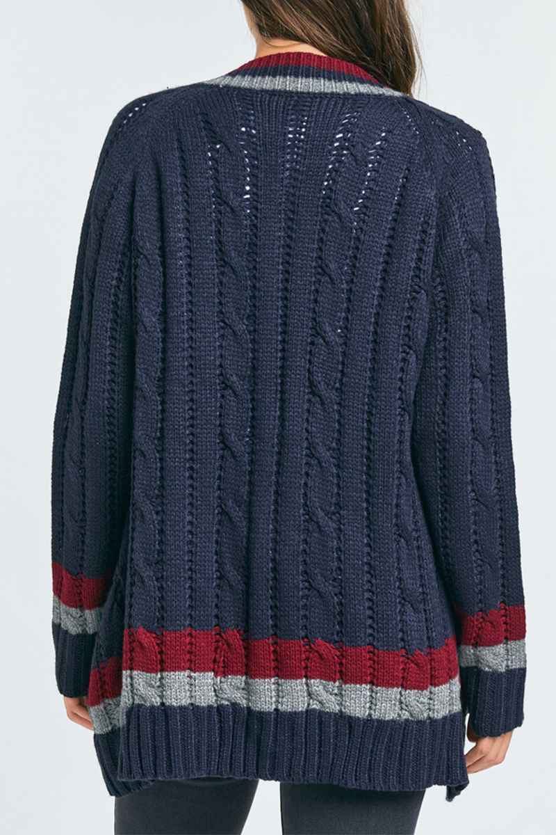 Stilla | Casual Stribet Pullover Med Lomme Ovenfor