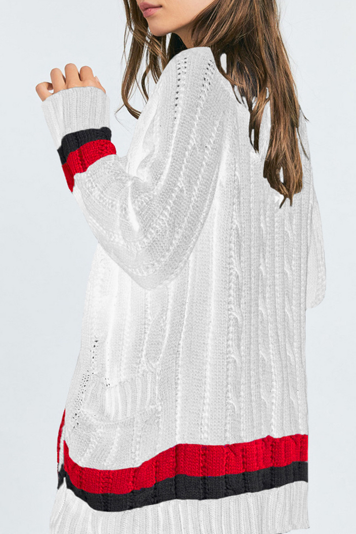 Stilla | Casual Stribet Pullover Med Lomme Ovenfor