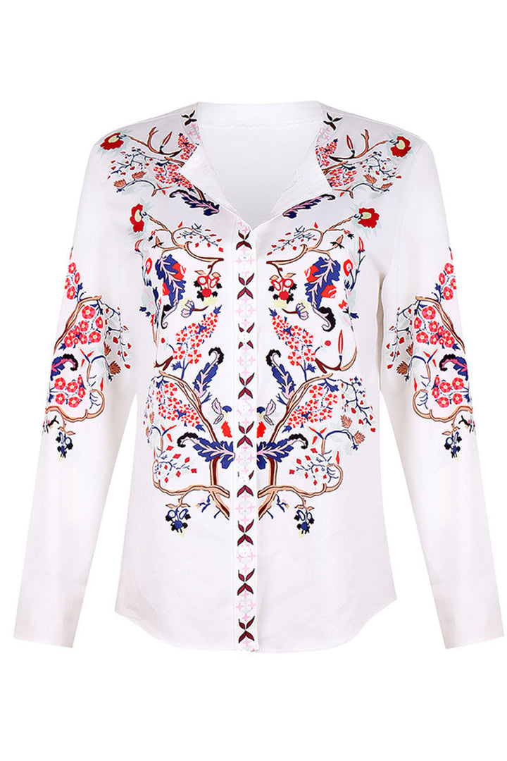 Stilla | Bluser Med Ståkrave Patchwork Tryk Gade Mode