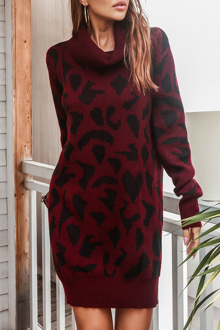 Stilla | Lækker sweater med rullekrave og kontrastrende tryk