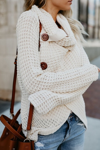 Stilla | Casual Rullekrave Sweater Med Fast Sløjfe