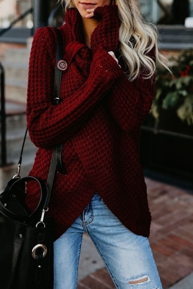 Stilla | Casual Rullekrave Sweater Med Fast Sløjfe