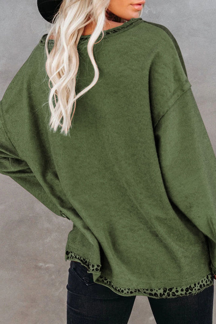 Stilla | Mode Street Solid Joint Split T-shirts Med V-udskæring