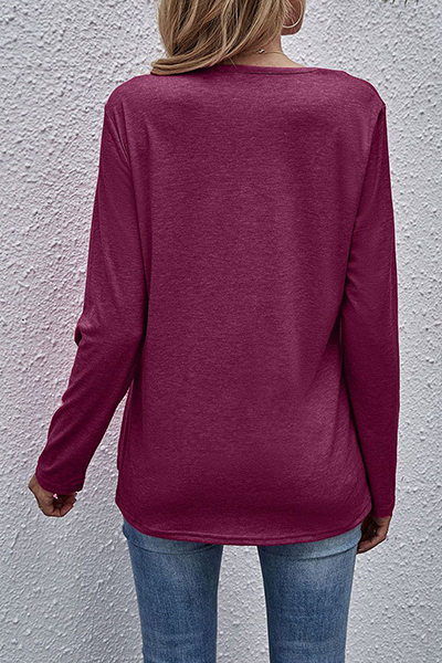 Stilla | Casual Plisseringer Med V-udskæring i Ensfarvet Design