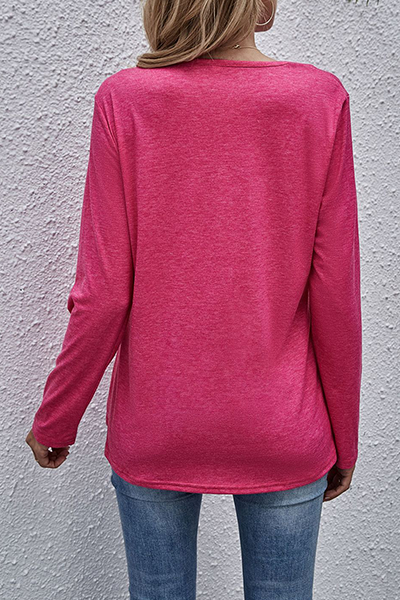Stilla | Casual Plisseringer Med V-udskæring i Ensfarvet Design