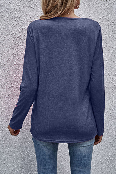 Stilla | Casual Plisseringer Med V-udskæring i Ensfarvet Design
