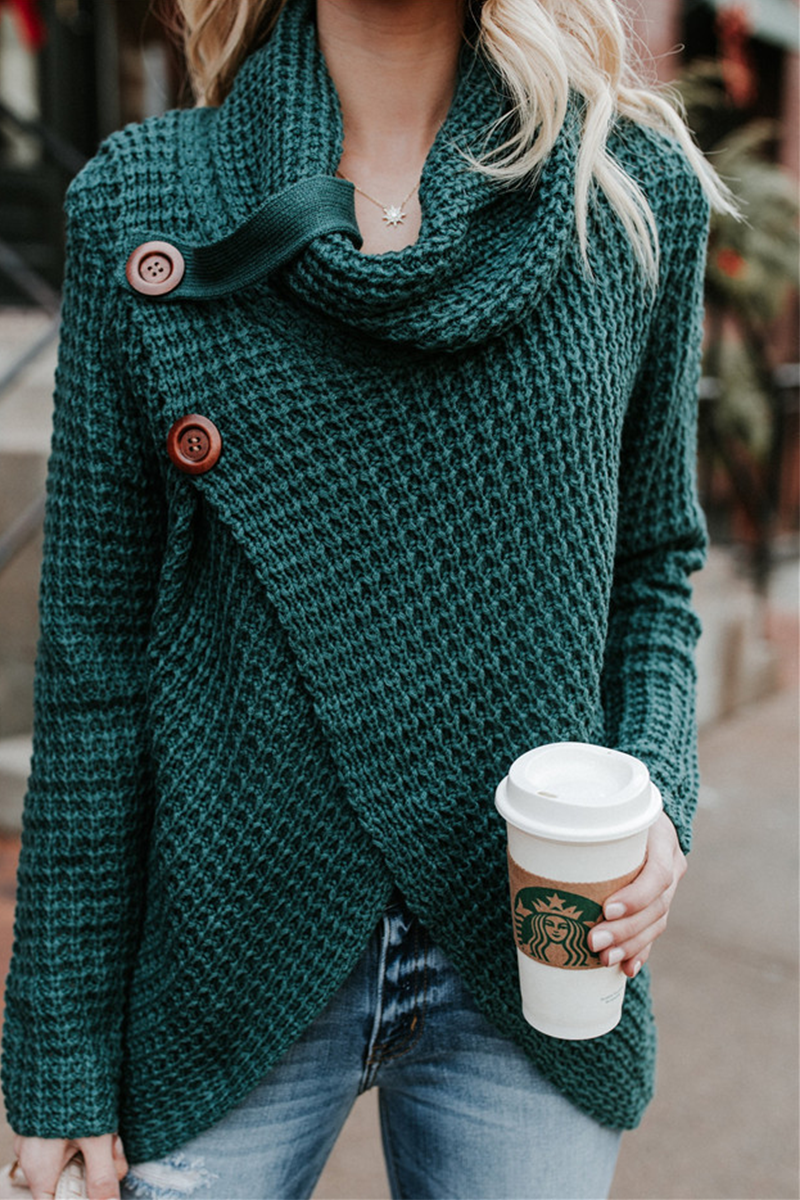 Stilla | Casual Rullekrave Sweater Med Fast Sløjfe