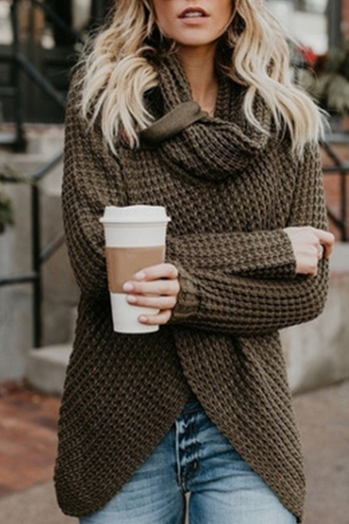 Stilla | Casual Rullekrave Sweater Med Fast Sløjfe