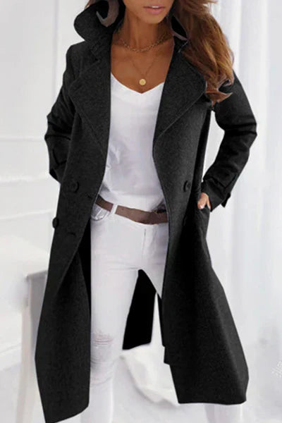 Stilla | Elegant Trenchcoat Med Bred Krave
