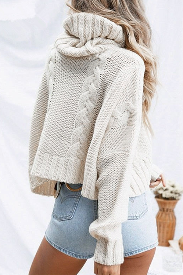 Stilla | Modefarvet Ensfarvet Rullekravepullover Med Spalteoverdel
