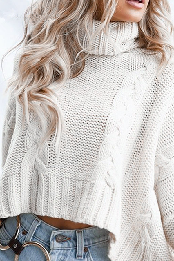 Stilla | Modefarvet Ensfarvet Rullekravepullover Med Spalteoverdel