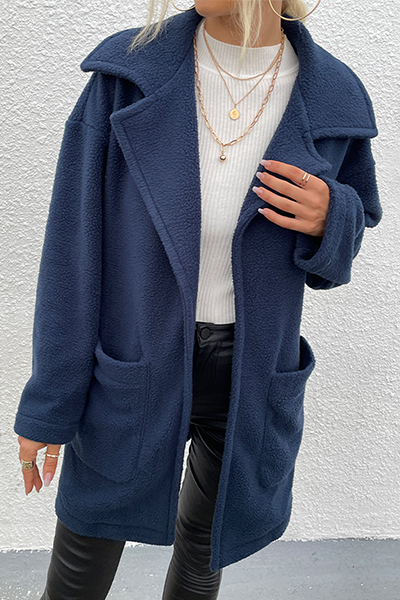 Stilla | Mode Elegant Udendørs Tøj Med Solid Patchwork Lommer og Omklappelig Krave