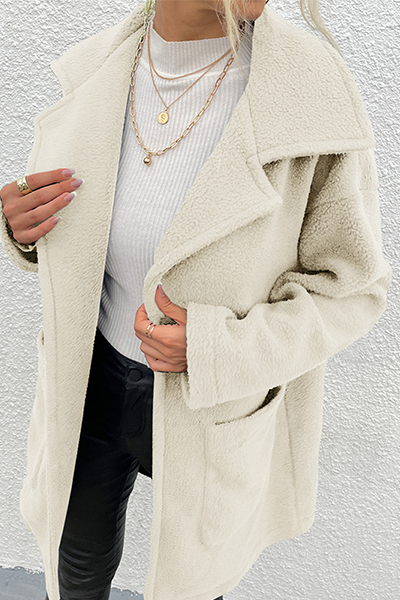 Stilla | Mode Elegant Udendørs Tøj Med Solid Patchwork Lommer og Omklappelig Krave