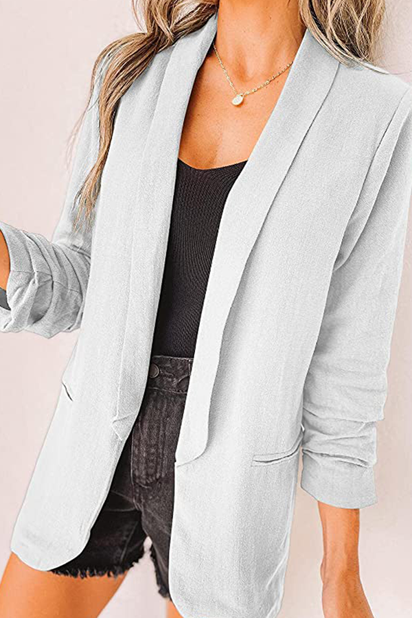 Stilla | Afslappet Elegant Solid Patchwork Lomme Turndown Krave Ydertøj