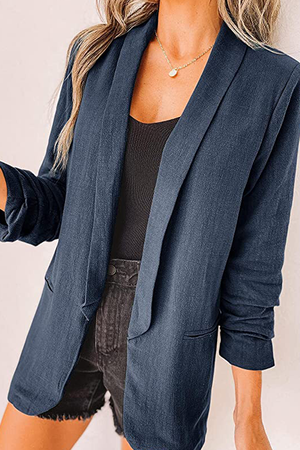 Stilla | Afslappet Elegant Solid Patchwork Lomme Turndown Krave Ydertøj