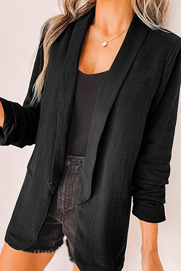 Stilla | Afslappet Elegant Solid Patchwork Lomme Turndown Krave Ydertøj