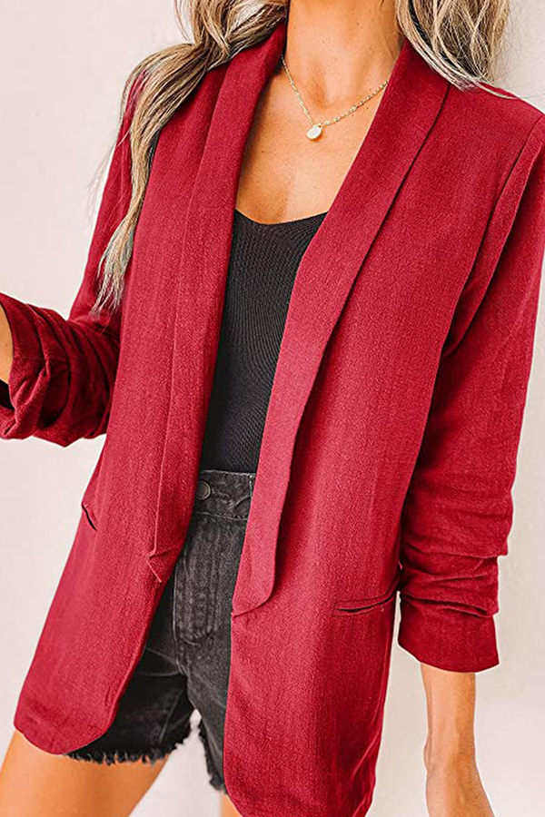 Stilla | Afslappet Elegant Solid Patchwork Lomme Turndown Krave Ydertøj