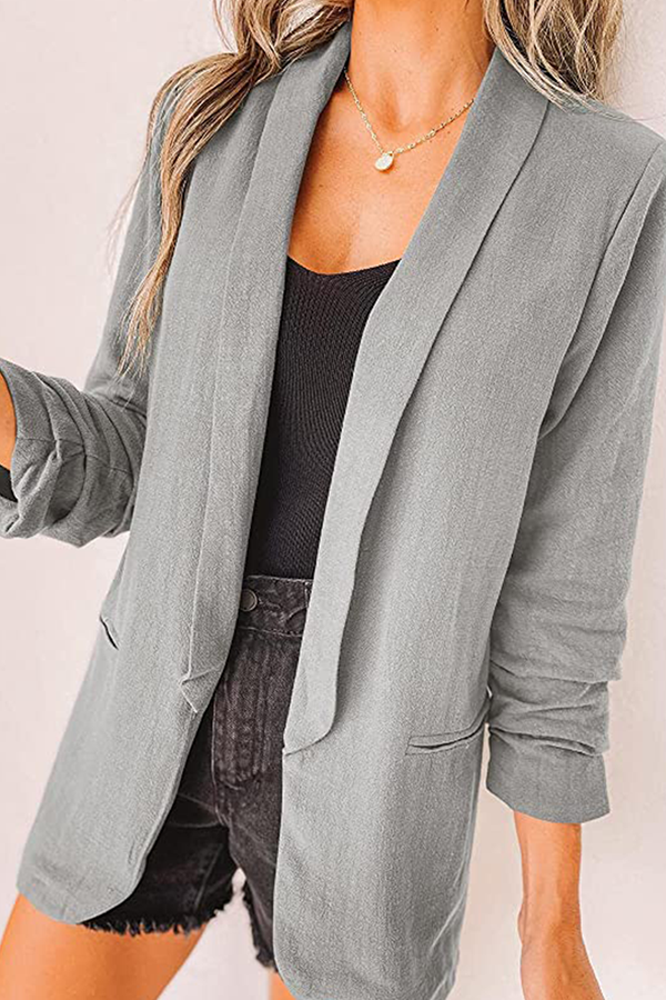 Stilla | Afslappet Elegant Solid Patchwork Lomme Turndown Krave Ydertøj