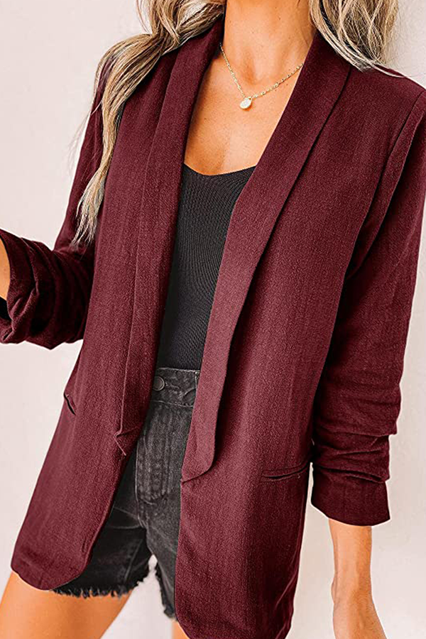 Stilla | Afslappet Elegant Solid Patchwork Lomme Turndown Krave Ydertøj