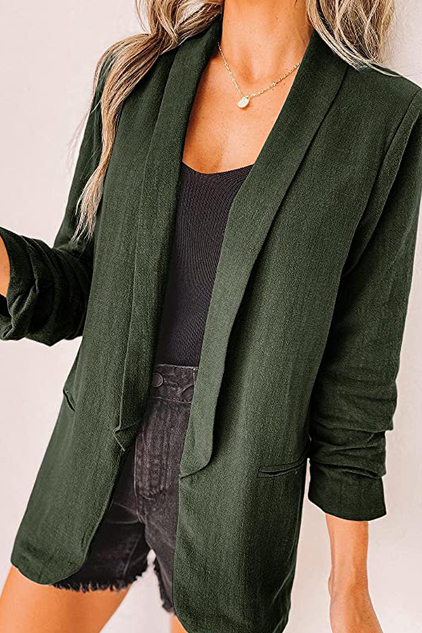 Stilla | Afslappet Elegant Solid Patchwork Lomme Turndown Krave Ydertøj