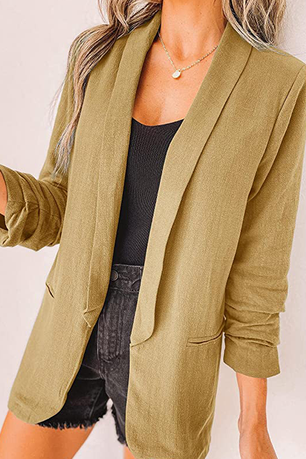 Stilla | Afslappet Elegant Solid Patchwork Lomme Turndown Krave Ydertøj