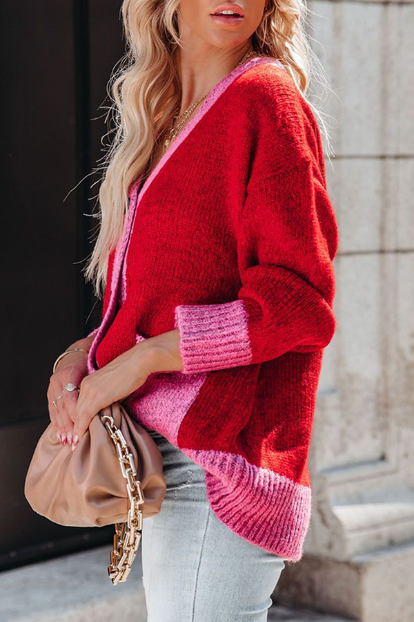 Stilla | Elegant og Lækkert Outdoor Pullover Med Patchwork Lommeflap og Kontrasterende V-udskæring