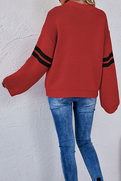 Stilla | Lækre Stribet Patchwork Sweater Med Rund Halsudskæring Og Kontrasterende Overdel