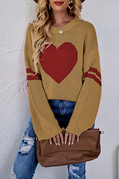 Stilla | Lækre Stribet Patchwork Sweater Med Rund Halsudskæring Og Kontrasterende Overdel