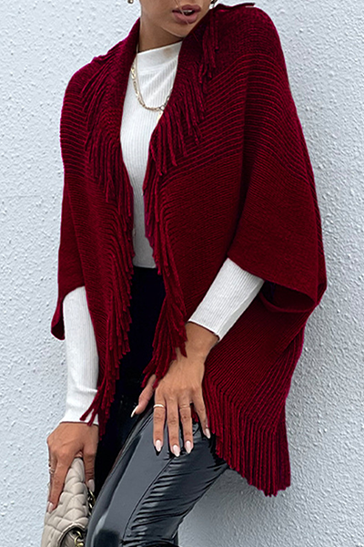 Stilla | Afslappet Elegant Stribet Frynse Patchwork Nedslået Krave Trøje