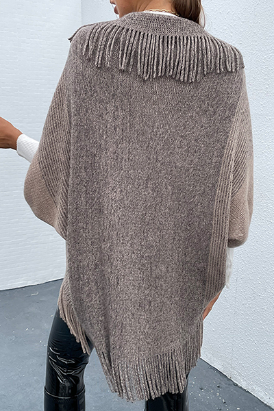 Stilla | Afslappet Elegant Stribet Frynse Patchwork Nedslået Krave Trøje