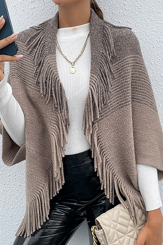 Stilla | Afslappet Elegant Stribet Frynse Patchwork Nedslået Krave Trøje