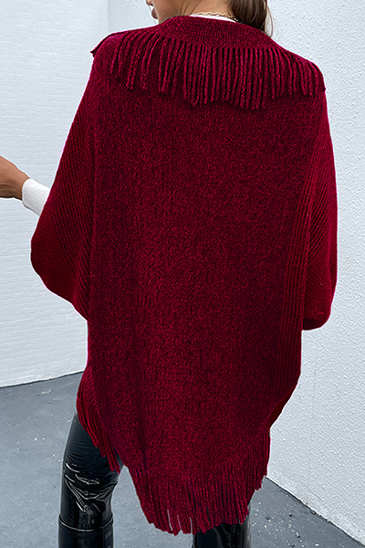 Stilla | Afslappet Elegant Stribet Frynse Patchwork Nedslået Krave Trøje