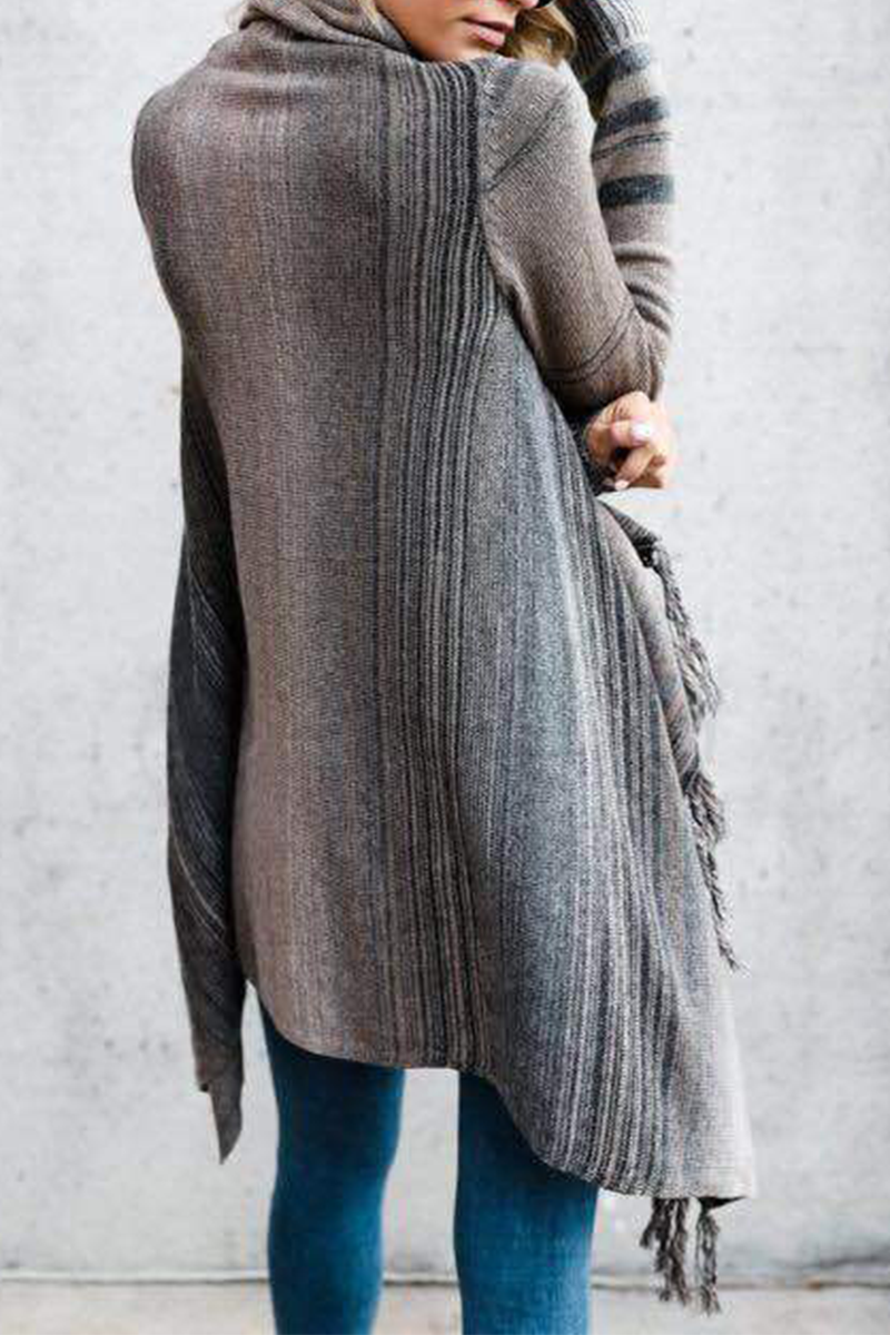 Stilla | Løs Patchwork Strikjakke Med Kvaster og Tryk