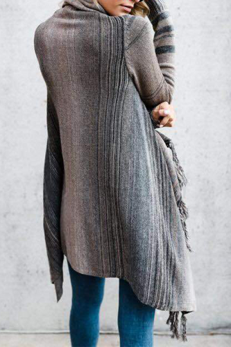 Stilla | Løs Patchwork Strikjakke Med Kvaster og Tryk