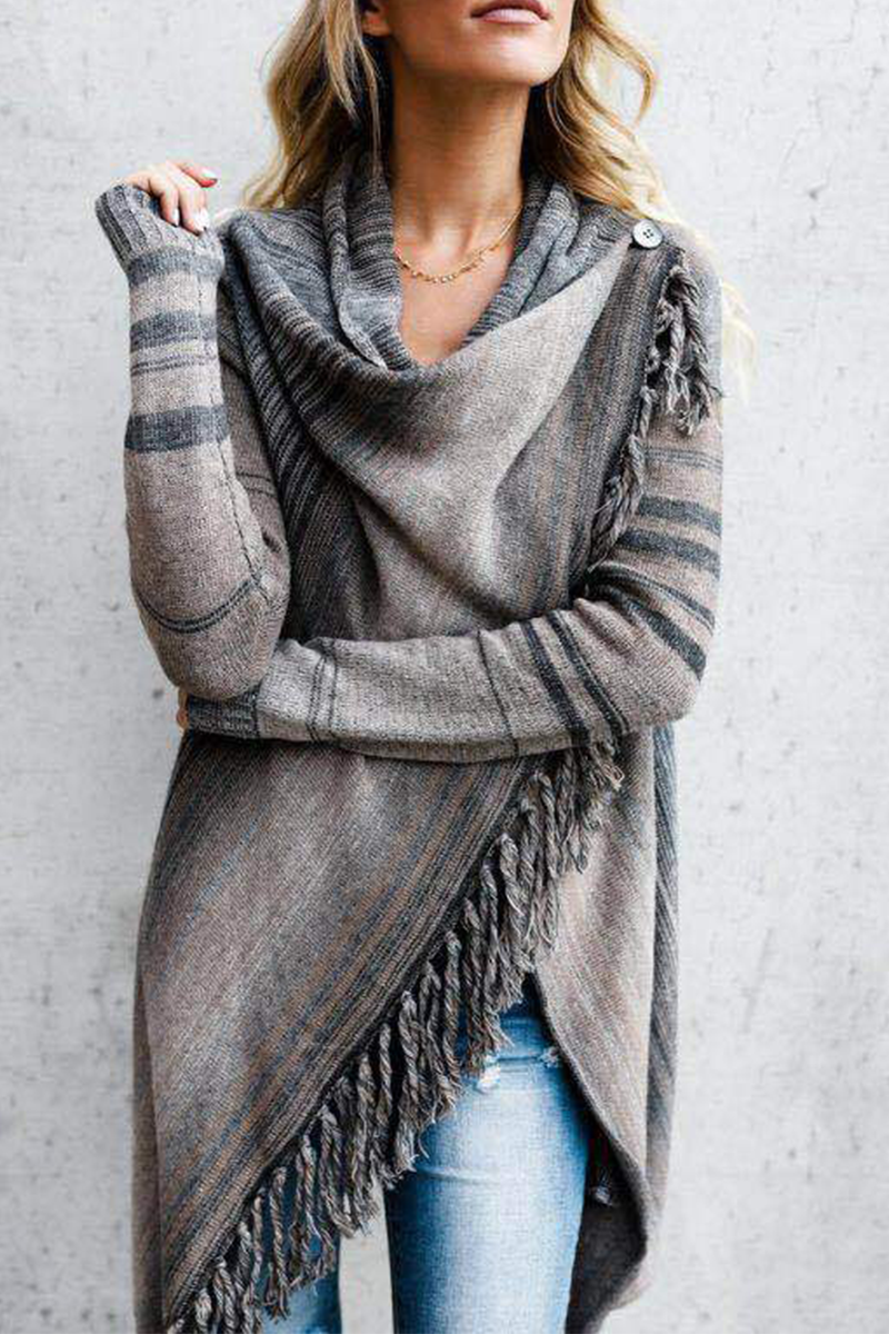 Stilla | Løs Patchwork Strikjakke Med Kvaster og Tryk