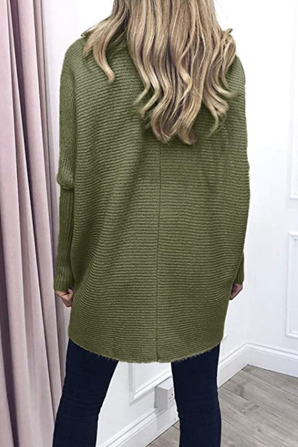 Stilla | Afslappet Solid Split Joint Basic Turtleneck Top Trøje