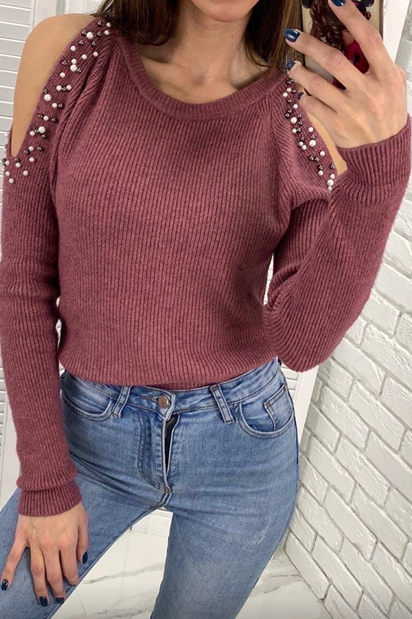 Stilla | Modevenlig Ensfarvet Rundhals Pullover