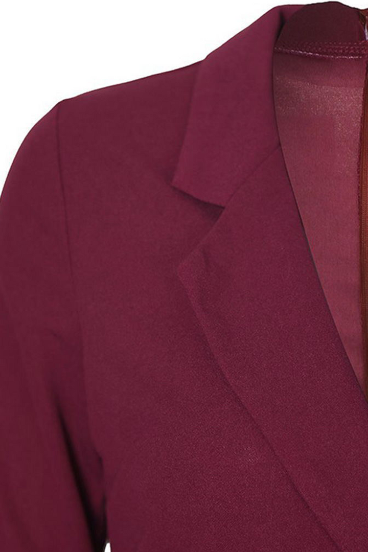 Stilla | Elegante Enfarvede Kjoler Med Draperet Skørt og Patchwork Sløjfe