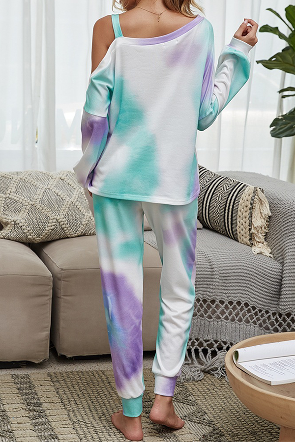 Stilla | Lækkert To Delt Sæt Med Batik Design, Gennembrudt, Patchwork, Klassisk Krave, Lange Ærmer