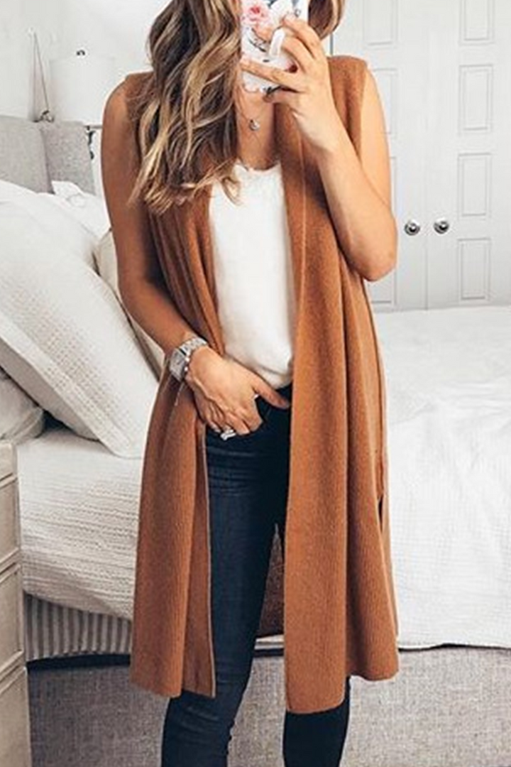 Stilla | Basic Gilets med V-hals og patchwork, afslappet og moderne