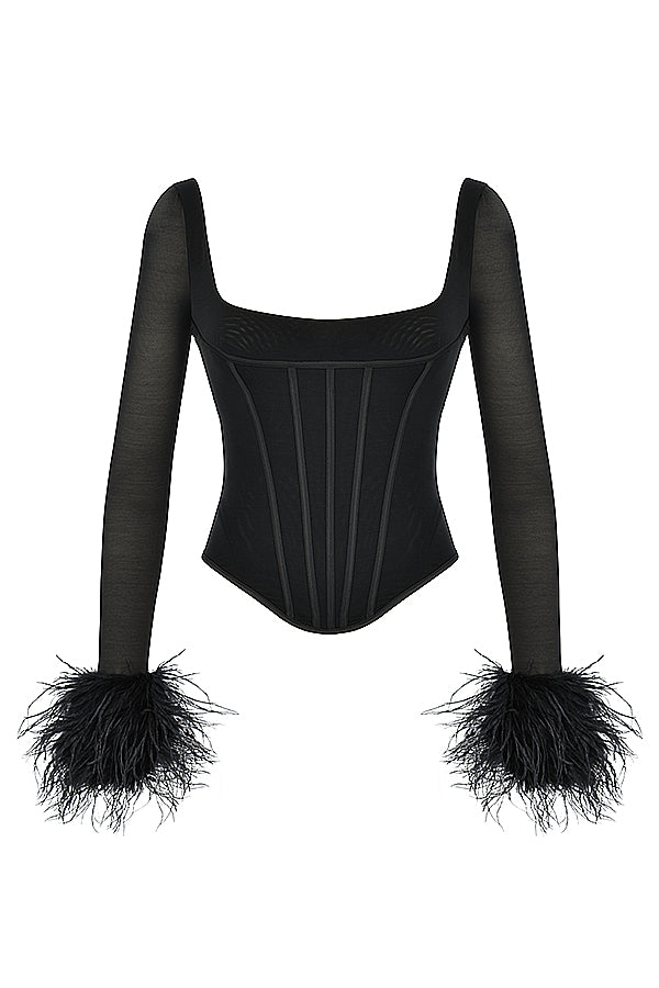 Stilla | Sort Korset Med Mesh Finish