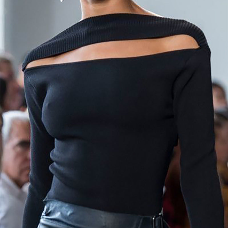 Damer elegant overdel med asymmetrisk udskæring Stilla