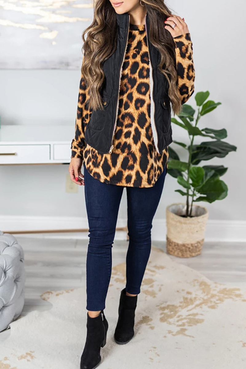 Stilla | Lette overdele med rundhalsudskæring leopard