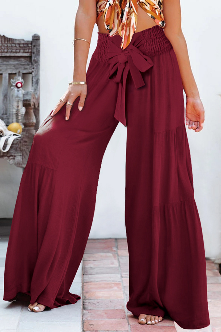 Stilla | Afslappet Solid Patchwork Loose Mid Waist Speaker Solid Color Bottoms